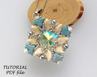 Samouczek dotyczący biżuterii koralikowej Wzór na bransoletkę i wisior z koralikami Helios par Puca Paisley Rivoli Instrukcja DIY Beadwork PDF Carla