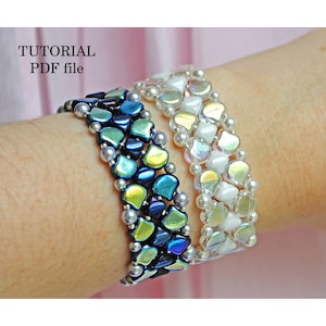 Beading tutorial bracelet, Ginko bead pattern, Bead tutorial, Bead weaving tutorial, Diy beading pattern, Beading pattern bracelet Lira pdf