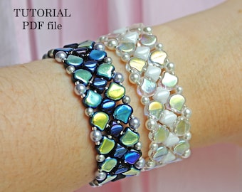 Beading tutorial bracelet, Ginko bead pattern, Bead tutorial, Bead weaving tutorial, Diy beading pattern, Beading pattern bracelet Lira pdf