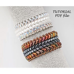 Beaded Bracelet Tutorial with DiamonDuo GemDuo ZoliDuo Beads Weaving Pattern DIY Jewelry Design Step-by-Step Craft Guide PDF Splash