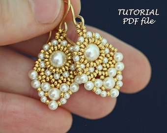 Samouczek koralikowania kolczyków, Samouczki i wzory na kolczyki, Kolczyki DIY, Wzór na kolczyki z pereł, Samouczek koralikowania kolczyków Pearly Leaf pdf