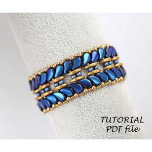 Beaded Bracelet Pattern Crescent Paisley Duo Beads Simple Easy Step-by-Step Jewelry Instructions Beading Design Guide DIY Tutorial Jill PDF