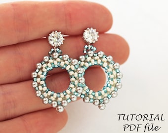 Hoop earrings tutorial, Bead earrings pattern, Seed bead tutorial~Pearl earrings tutorial~Easy bead pattern, Beading tutorial earrings Judi