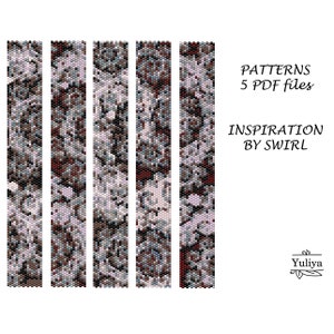Swirl Peyote Bracelet Pattern PDF Abstract Narrow Design Even Count Stitch for Delica Beads Seed Bead Chart Handmade Jewelry DIY Accessory