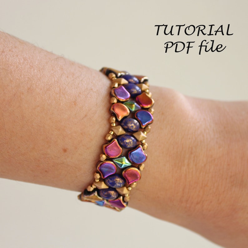 Beading Tutorial Bracelet Ginko Bead Pattern Samos Puca Etsy