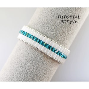 Tila bracelet tutorial, Beading pattern bracelet, Miuyki Tila tutorial, Fire polish 4 mm, Fire polish bead pattern, Tutorial bracelet Felina