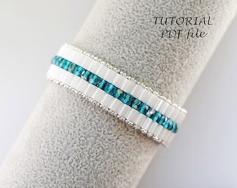 Tila armbandshandledning, Pärlmönster armband, Miuyki Tila handledning, Eldpolerad 4 mm, Eldpolerad pärlmönster, Handledning armband Felina