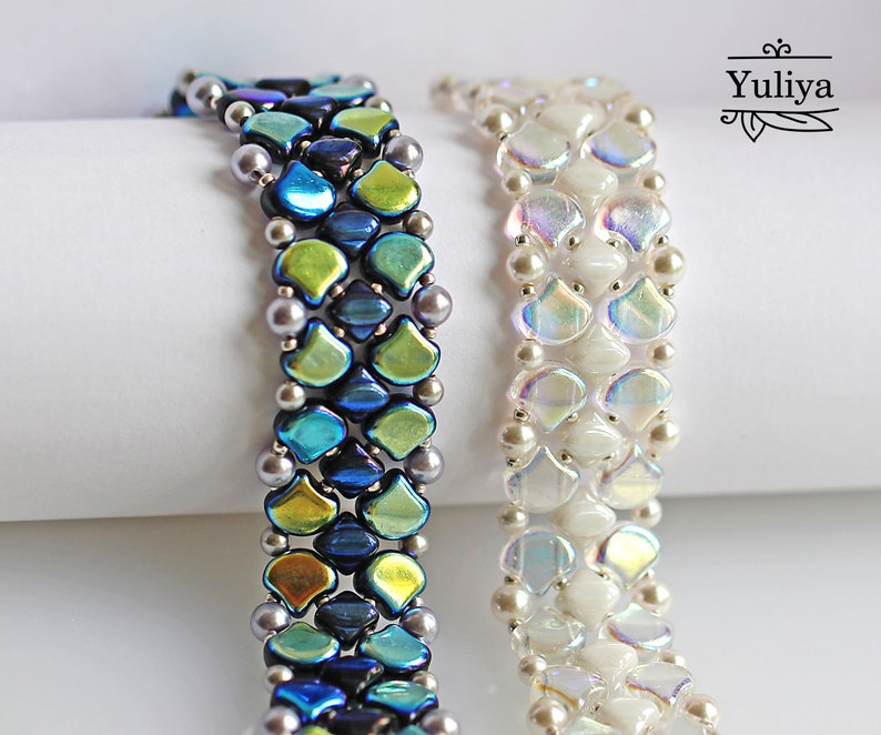 Beading tutorial bracelet Ginko bead pattern Bead tutorial | Etsy