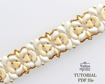 Armband Perlenarbeit Anleitung Muster Perlenarbeit Anleitung Kheops Perlen Geometrische Beige Design Elegant Handmade Schmuck Projekt Anleitung