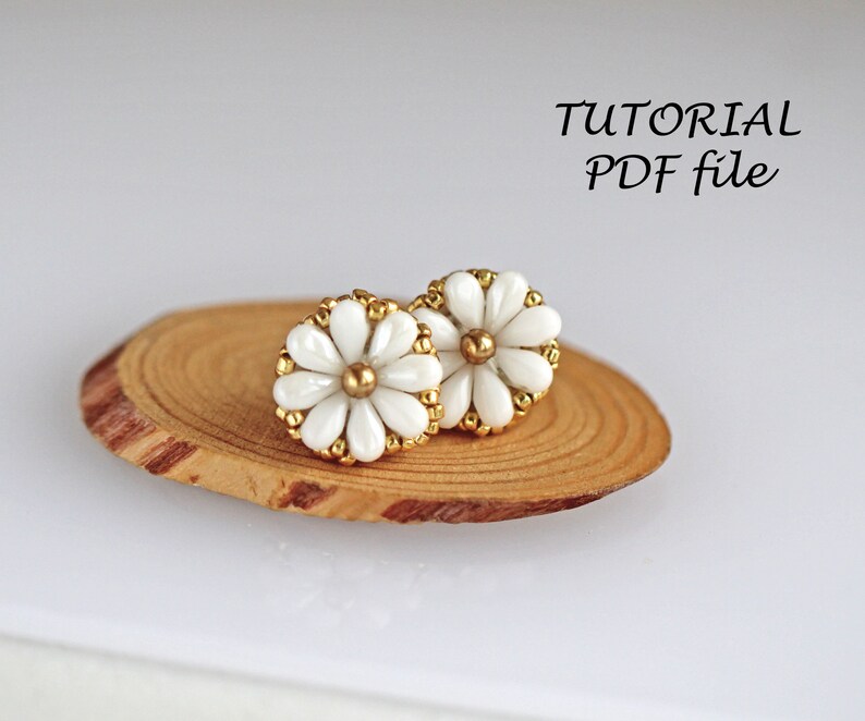 Earrings Tutorial Beaded Stud Earring Tutorial Seed Bead Etsy