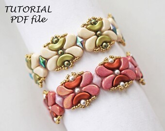 Beaded Bracelet Tutorial Simple Beading Pattern DIY Jewelry Design Instructions Step-by-Step Craft Project Guide Printable PDF Margo