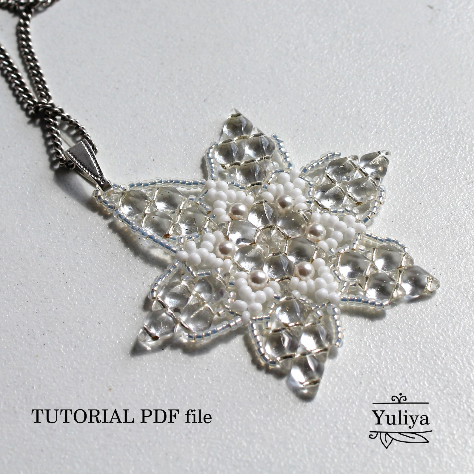 Beading Tutorial Snowflake Pendant Pattern Christmas Jewelry Design ...