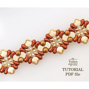 Bracelet Tutorial Beading Pattern Ginko ZoliDuo Beads Step-by-Step Jewelry Instructions Handmade Beaded Design Guide Bracelet Elisabeth PDF