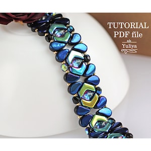 Beaded Bracelet Tutorial Chevron Duo Beads Beginner Step-by-Step Beading Instructions Jewelry Pattern Guide DIY Bead Weaving Tutorial Eye