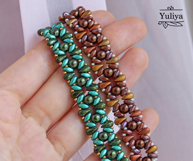 Beading Pattern Bracelet Tutorial Superduo Rounduo Etsy