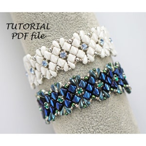 Bead Tutorial Beading Instructions Pattern Beaded Bracelet Jewelry Design Bead Weaving Project DIY Step-by-Step Craft Template Guide Lilia