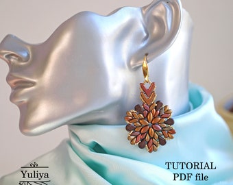 Tutoriel de perles Boucles d'oreilles motif DropDuo IrisDuo StormDuo Perles AVA Instructions étape par étape Comment fabriquer des bijoux Guide Alla PDF