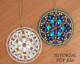 Pendant Tutorial Beading Pattern Mandala Design Beaded Jewelry Guide Ginko Silky Samos Beads Step-by-Step Instructions Tutorial Mandala_2
