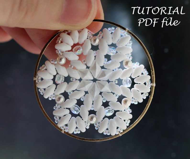 Beaded snowflake pattern christmas bead pattern beading etsy