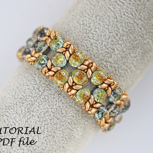 Beaded Bracelet Pattern, Baroque Cabochon Bracelet Tutorial, Superduo ...