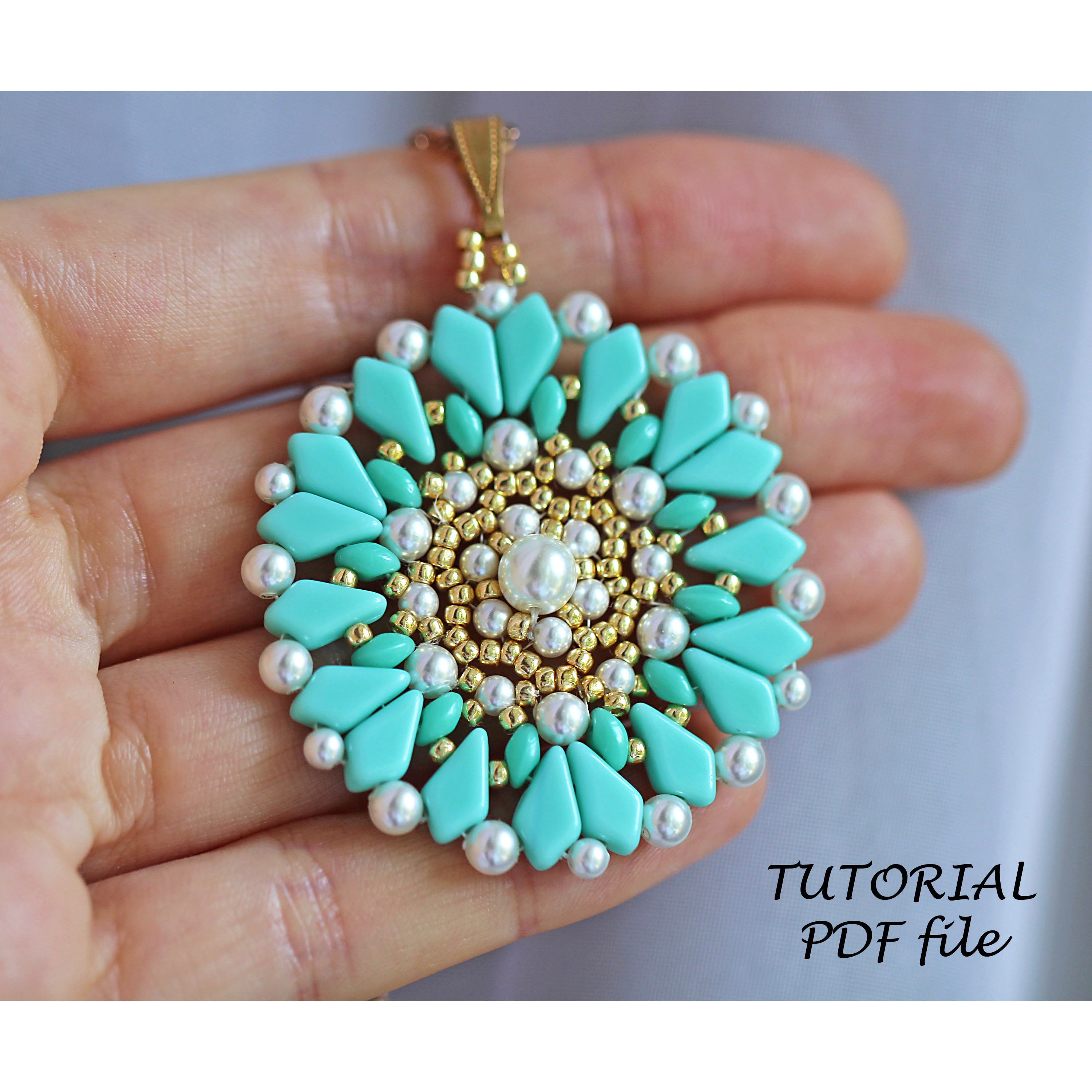 Beaded Pendant Tutorial Beadweaving Instructions With Kite and Superduo ...