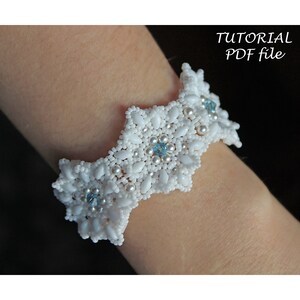 Bracelet Tutorial Beaded Pattern Seed Beads Jewelry Design Step-by-Step Beading Instructions Handmade Guide DIY Bracelet Snowflake_6 PDF