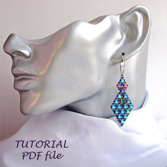 Beaded Earrings Tutorial Earrings Tutorial Bead Earrings Etsy