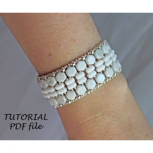 Pärlbroderihandledning Armbandsmönster Honeycomb Rulla-pärlor Steg-för-steg-instruktioner för smycken Tjeckisk pärldesign Pärlbroderiguide Handledning Suzy PDF