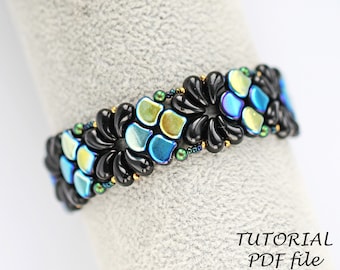 Beading Tutorial Bracelet Pattern Ginko ZoliDuo Beads Step-by-Step DIY Beadweaving Instructions Jewelry Design Guide Beadwork Mindi PDF