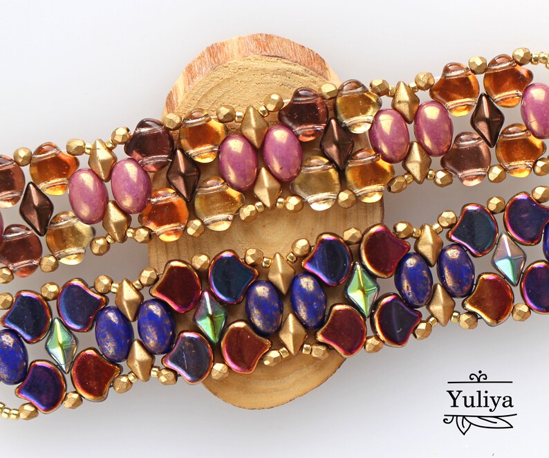 Beading Tutorial Bracelet Ginko Bead Pattern Samos Puca Etsy