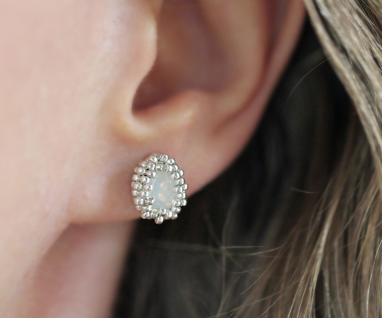 Stud earrings tutorial Seed bead tutorial Beaded stud Etsy