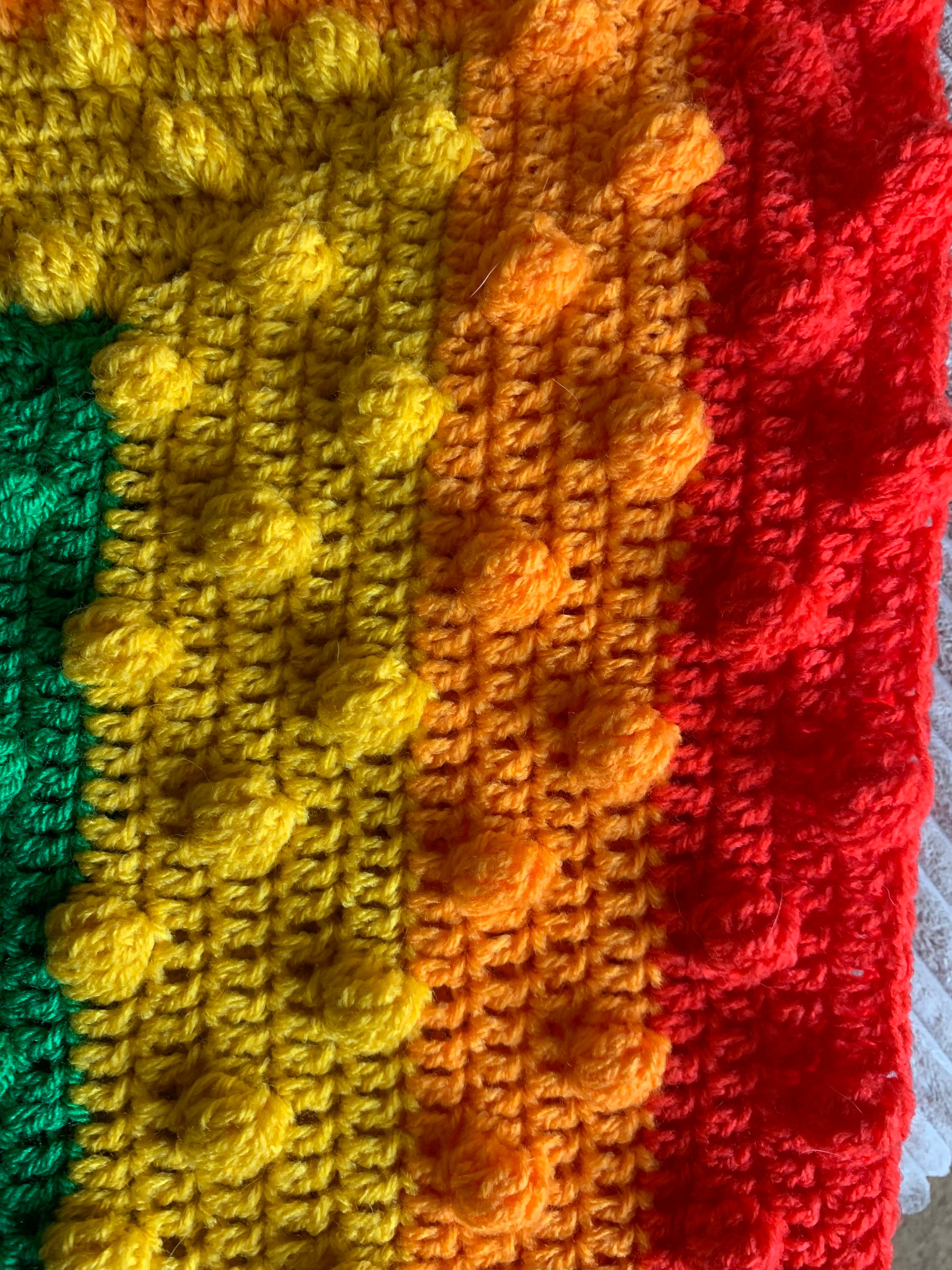 Rainbow Bobbles Baby Blanket Crochet Afghan/one of A Kind Baby Etsy UK
