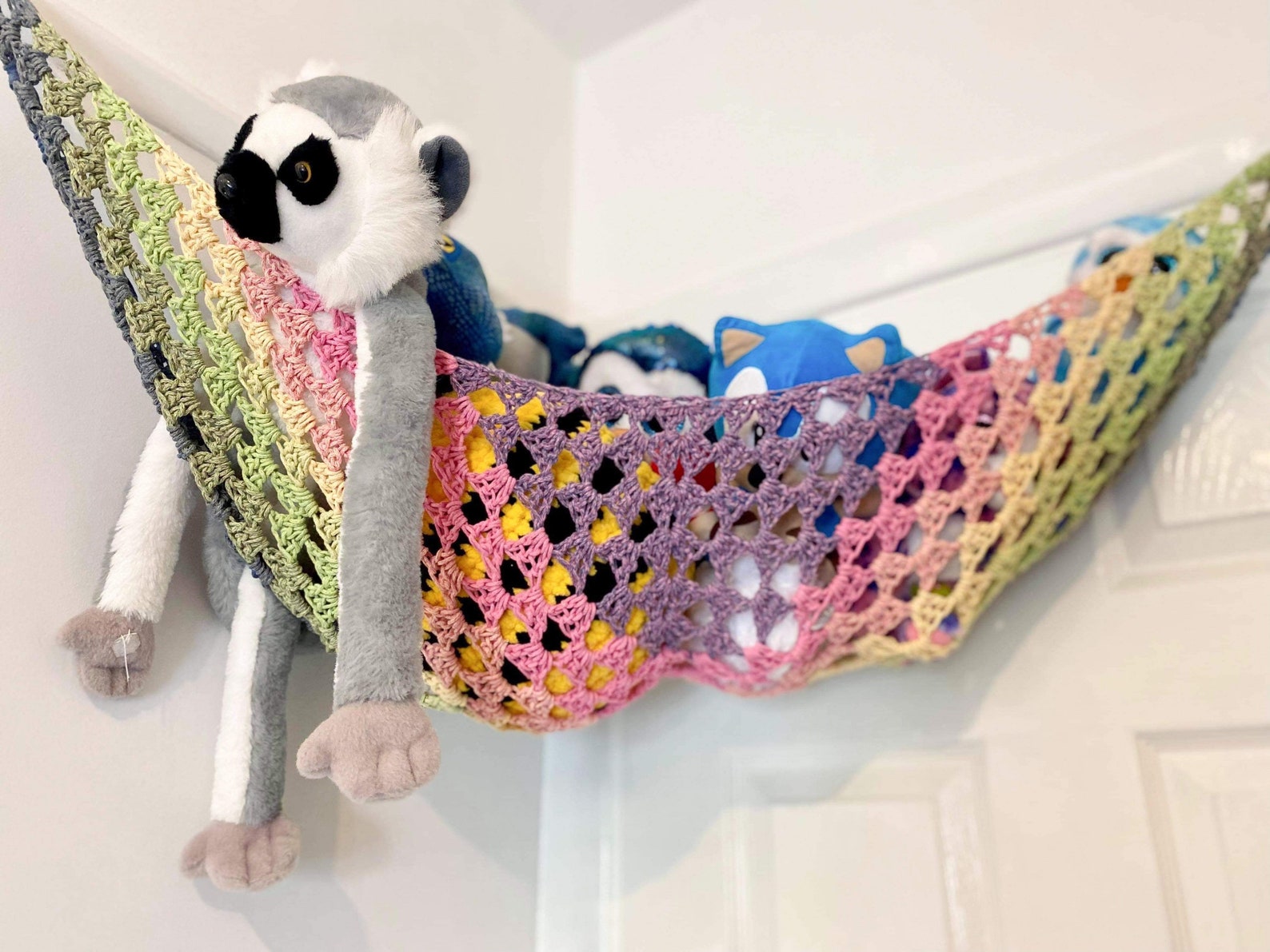 Crochet Toy Hammock / Toy Storage / Teddy Hammock Etsy