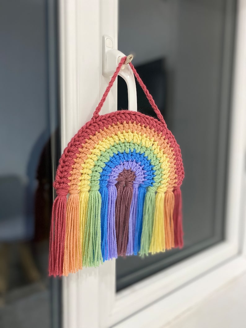 PATTERN ONLY Crochet Rainbow Wall Hanging / Decoration image 1