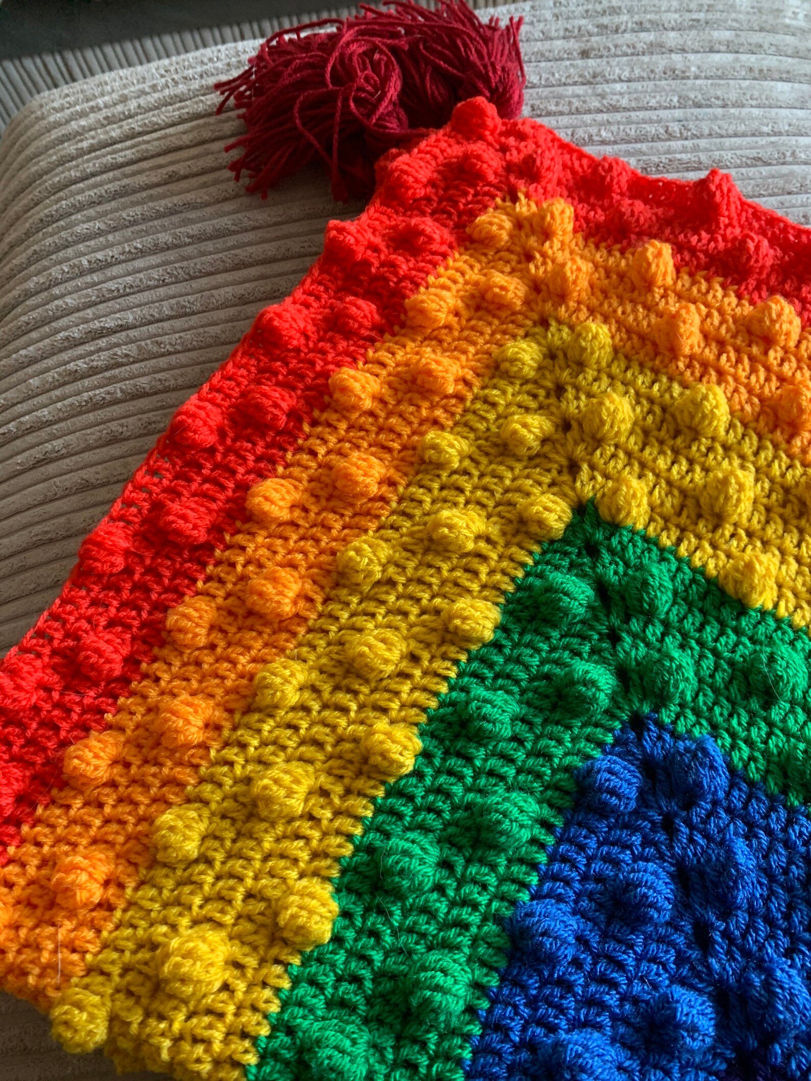 Rainbow Bobbles Baby Blanket Crochet Afghan/one of A Kind Baby Etsy UK