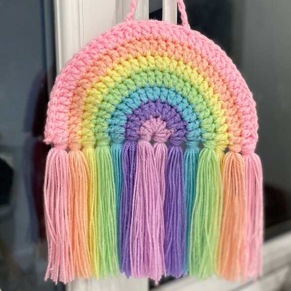 Pre-made Large Pastel Crochet Rainbow Wall Hangers / Decoration