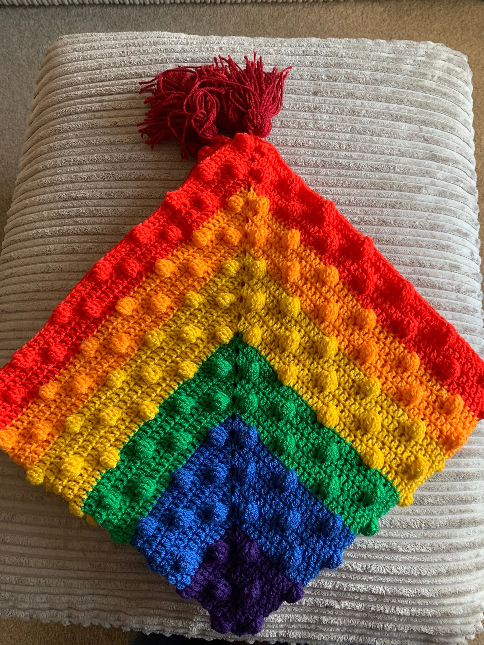 Rainbow Bobbles Baby Blanket Crochet Afghan/one of A Kind Baby Etsy UK