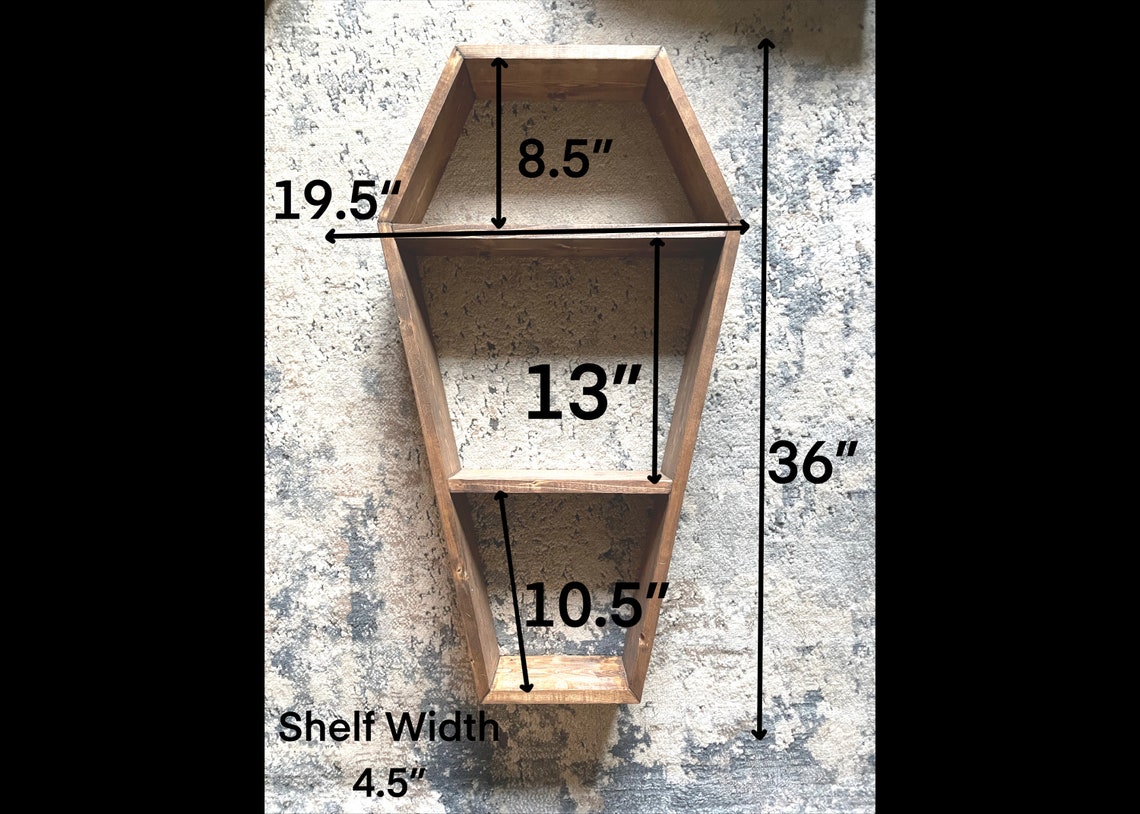 3 Ft Handmade Wood Coffin Shelf Etsy