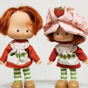 Vintage Strawberry Shortcake Dolls and Accessories, First Issue Strawberry Shortcake, Raspberry Tart, and Butter Cookie, 1980&#39;s by Kenner