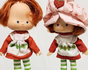 Vintage Strawberry Shortcake-poppen en accessoires, Strawberry Shortcake, frambozentaart en boterkoekje, eerste nummer, jaren 80 van Kenner