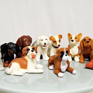 Vintage Puppy in My Pocket Dog Figurines by MEG 1990&#39;s