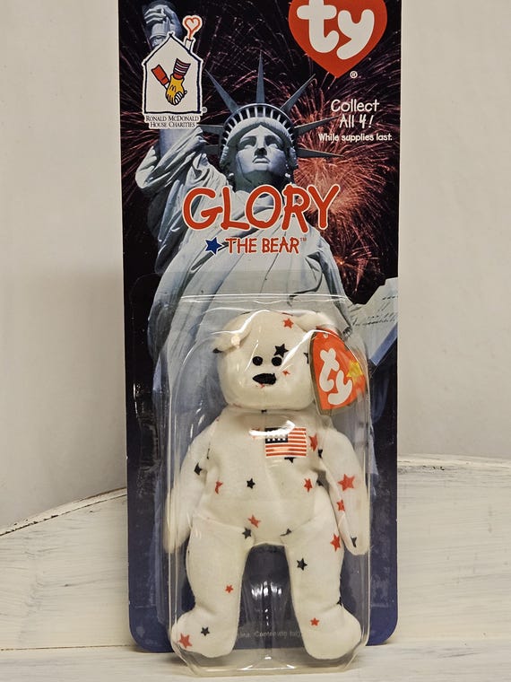 Ty Teenie Beanie Babies, Set of 4 Bears, Maple, Erin, Britannia