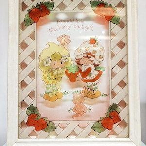 Strawberry Shortcake &quot;Friendship is the Berry Best Gift&quot; Decorative Frame, Rare, Vintage 1980&#39;s by Kenner