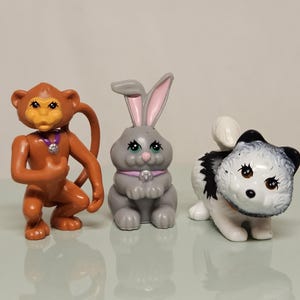 Vintage Littlest Pet Shop Mail Order Animals Dog Monkey Bunny 1992 by Kenner