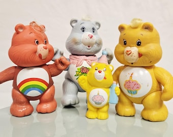 Figuras vintage articuladas de osos cariñosos, osos de cumpleaños, osos de la abuela, osos de alegría, años 80, de Kenner