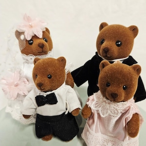 Vintage 1986 Teddy and Tammy Bear Story Wedding Set – Flocked Mini