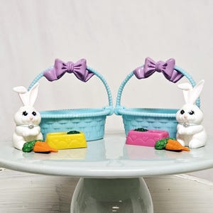 Vintage Littlest Pet Shop Bashful Bunny with Bunny Basket Playset 1992 by Kenner
