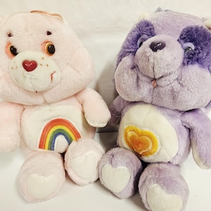 Vintage Kenner 1983 You Pick Care Bear Collectible Stuffed Bear, Cheer Bear, Care Bear Cousins Bright Heart Racoon