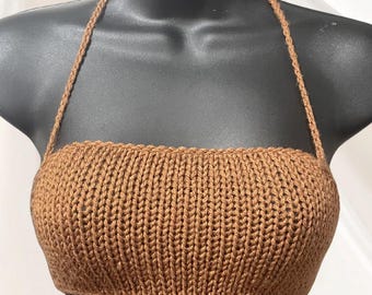 KNIT CROP TOP - The Hangout Halter Top