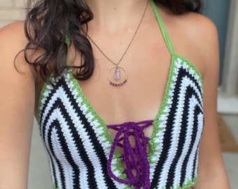 Beetlejuice Inspired Crop Top
